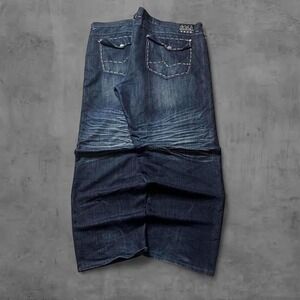Y2K Vintage 2000s skater grunge Super Baggy embroidered faded Denim Jeans Sze 55